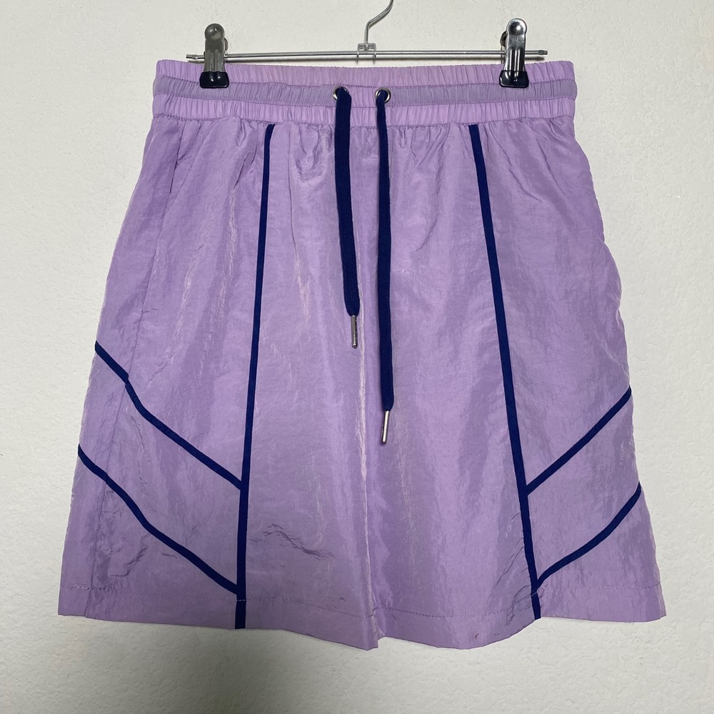 Urban Outfitters Lavender Nylon Athletic Mini Skirt Purple‎ Piping Small Sport
